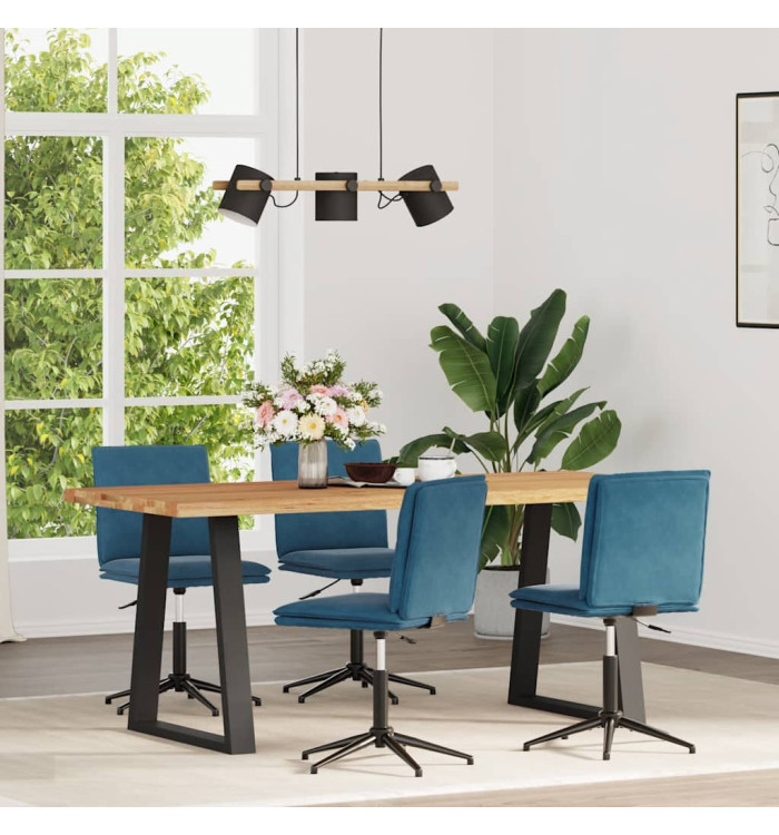 Chaises à manger lot de 4 Bleu Velours | Mobilier & Déco