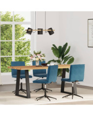 Chaises à manger lot de 4 Bleu Velours | Mobilier & Déco