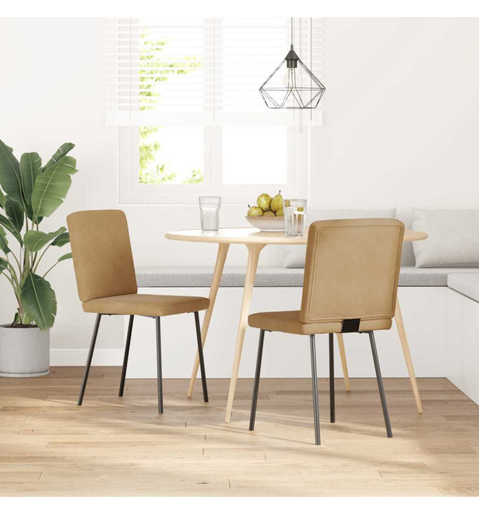Chaises à manger lot de 2 Marron Velours | Mobilier & Déco