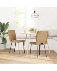 Chaises à manger lot de 2 Marron Velours | Mobilier & Déco