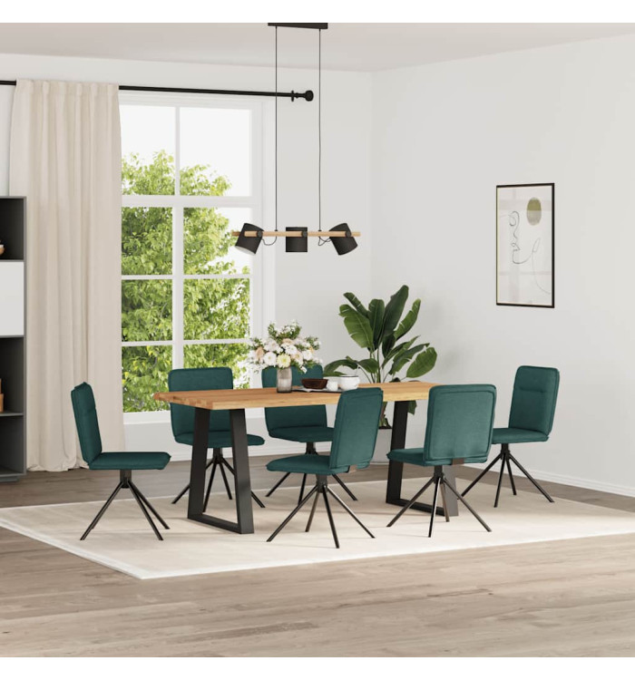 Chaises à manger lot de 6 vert foncé tissu | Mobilier & Déco