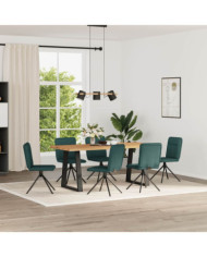 Chaises à manger lot de 6 vert foncé tissu | Mobilier & Déco