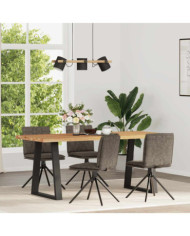 Chaises à manger lot de 4 gris foncé similicuir daim | Mobilier & Déco
