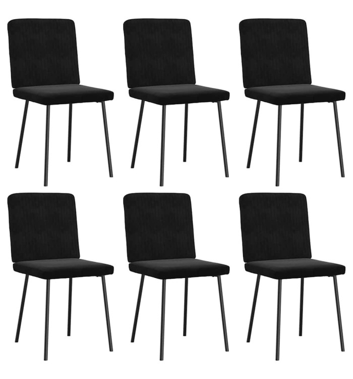 Chaises à manger lot de 6 noir velours | Mobilier & Déco
