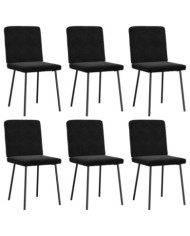 Chaises à manger lot de 6 noir velours | Mobilier & Déco