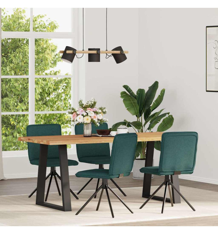 Chaises à manger lot de 4 vert foncé tissu | Mobilier & Déco