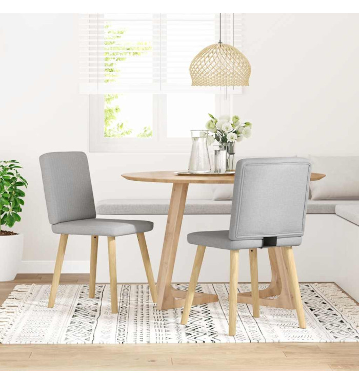 Chaises à manger lot de 2 gris nuage tissu | Mobilier & Déco
