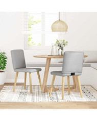 Chaises à manger lot de 2 gris nuage tissu | Mobilier & Déco
