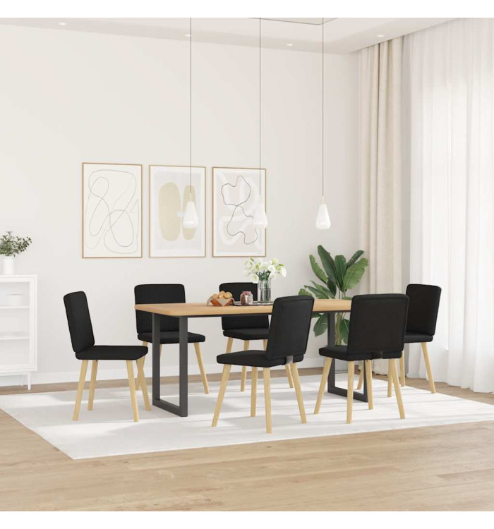 Chaises à manger lot de 6 noir tissu | Mobilier & Déco