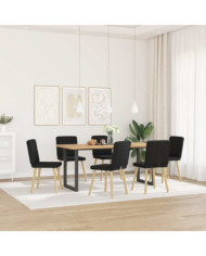 Chaises à manger lot de 6 noir tissu | Mobilier & Déco