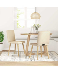 Chaises à manger lot de 2 crème tissu | Mobilier & Déco