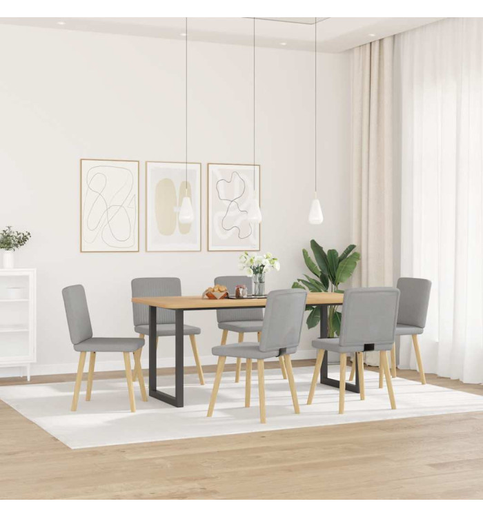 Chaises à manger lot de 6 gris nuage tissu | Mobilier & Déco