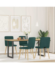 Chaises à manger lot de 4 vert foncé tissu | Mobilier & Déco