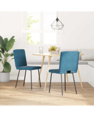 Chaises à manger lot de 2 Bleu Velours | Mobilier & Déco