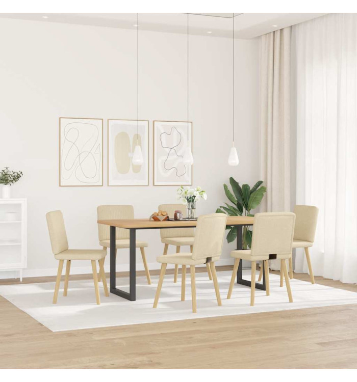 Chaises à manger lot de 6 crème tissu | Mobilier & Déco