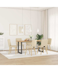 Chaises à manger lot de 6 crème tissu | Mobilier & Déco