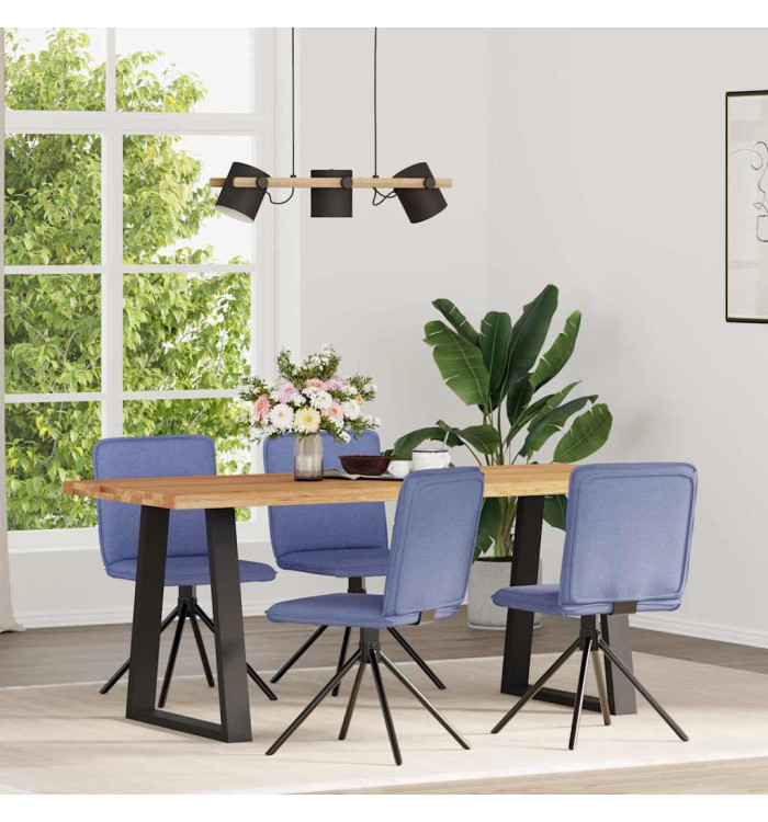 Chaises à manger lot de 4 bleu jean tissu | Mobilier & Déco