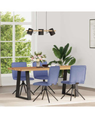 Chaises à manger lot de 4 bleu jean tissu | Mobilier & Déco