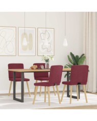 Chaises à manger lot de 4 rouge bordeaux tissu | Mobilier & Déco