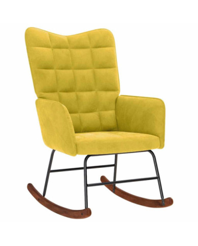 Chaise à bascule Jaune Velours | Mobilier & Déco