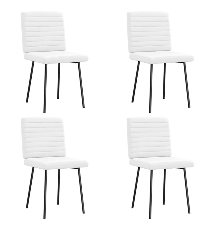 Chaises à manger lot de 4 blanc similicuir | Mobilier & Déco