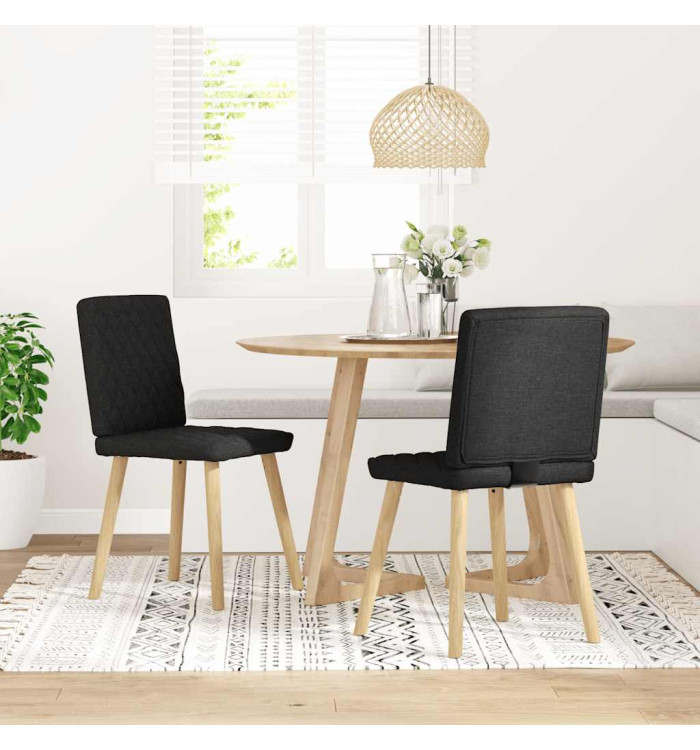 Chaises à manger lot de 2 noir tissu | Mobilier & Déco