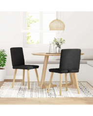 Chaises à manger lot de 2 noir tissu | Mobilier & Déco
