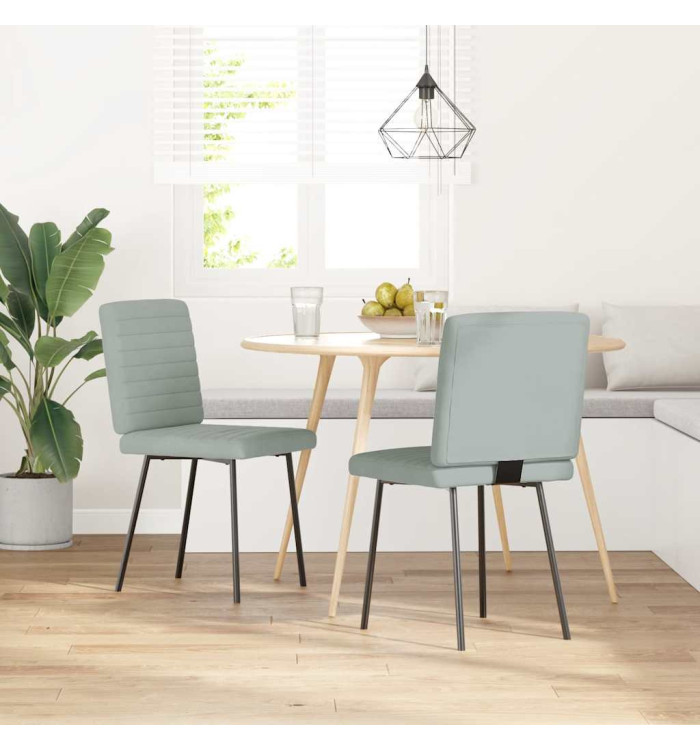 Chaises à manger lot de 2 Gris clair Velours | Mobilier & Déco