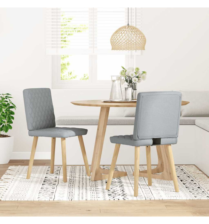 Chaises à manger lot de 2 gris clair tissu | Mobilier & Déco