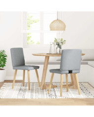 Chaises à manger lot de 2 gris clair tissu | Mobilier & Déco