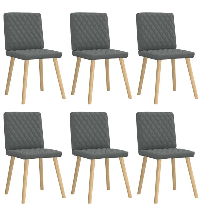 Chaises à manger lot de 6 gris foncé tissu | Mobilier & Déco