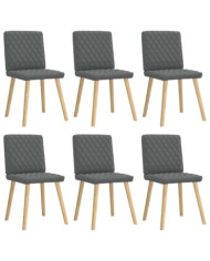 Chaises à manger lot de 6 gris foncé tissu | Mobilier & Déco