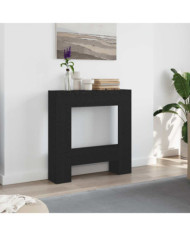  Cadre de cheminée chêne noir 81x18x82 cm bois d'ingénierie | Mobilier & Déco