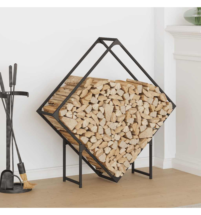 Portant de bois chauffage noir 100x25x100 cm | Mobilier & Déco