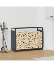 Portant de bois chauffage anthracite 90x28x65 cm | Mobilier & Déco