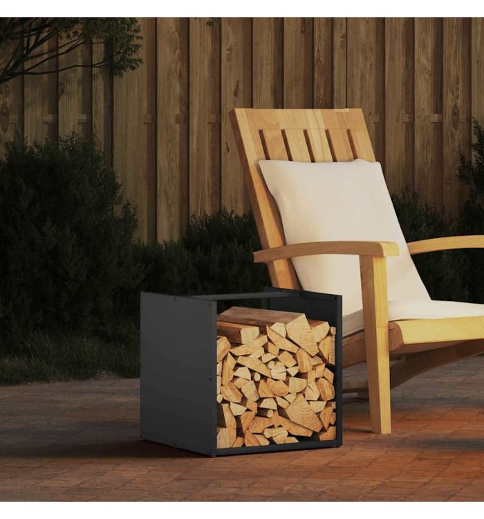 Portant de bois chauffage anthracite 40x40x40 cm | Mobilier & Déco