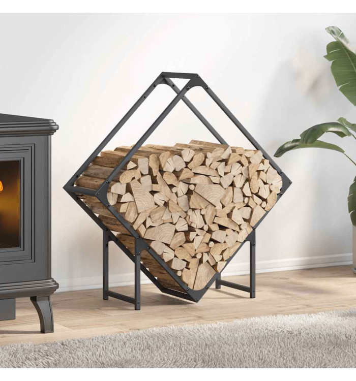 Portant de bois chauffage anthracite 80x25x80 cm | Mobilier & Déco