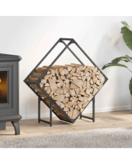 Portant de bois chauffage anthracite 80x25x80 cm | Mobilier & Déco
