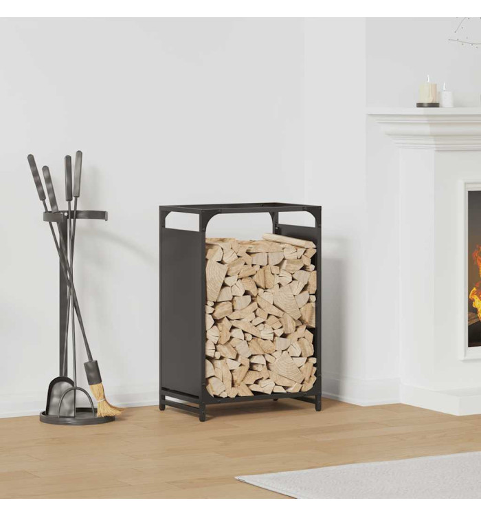Portant de bois chauffage noir 44x28x65 cm | Mobilier & Déco