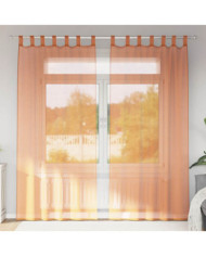 Rideaux en voile avec boucles 2 pcs terre cuite 140x225 cm | Mobilier & Déco