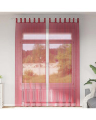 Rideaux en voile avec boucles 2 pcs rouge bordeaux 140x260 cm | Mobilier & Déco