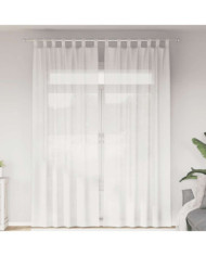 Rideaux en voile avec boucles 2 pcs blanc 140x260 cm | Mobilier & Déco