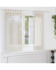 Rideaux en voile avec passants 2 pcs crème | Mobilier & Déco