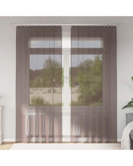 Rideaux en voile avec passants 2 pcs marron | Mobilier & Déco