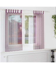 Rideaux en voile avec boucles 2 pcs violet 140x140 cm | Mobilier & Déco