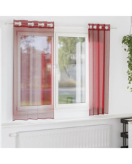 Rideaux en voile avec œillets 2 pcs rouge bordeaux | Mobilier & Déco