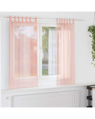Rideaux en voile avec boucles 2 pcs rose 140x175 cm | Mobilier & Déco