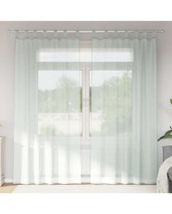 Rideaux en voile avec boucles 2 pcs gris clair 140x225 cm | Mobilier & Déco