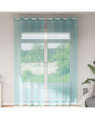 Rideaux en voile avec œillets 2 pcs turquoise | Mobilier & Déco