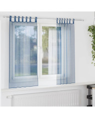 Rideaux en voile avec boucles 2 pcs bleu royal 140x175 cm | Mobilier & Déco